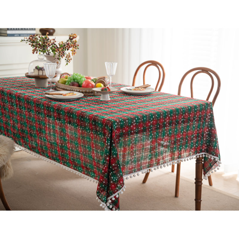 59-inch Christmas Snowflake Tablecloth, 59” Square