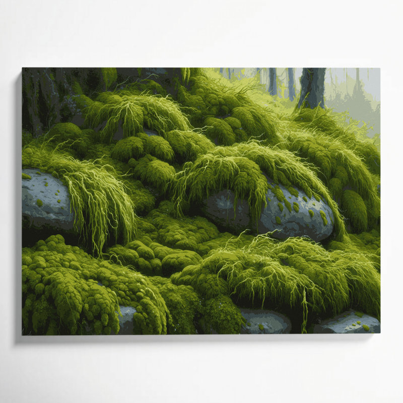 Art mural sur toile vert botanique