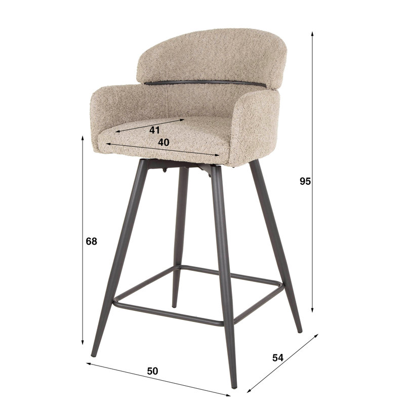 Milnor Upholstered Counter Stool with Metal Frame