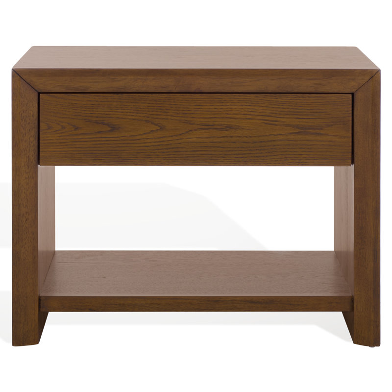 Darnell Wood 1 Drawer Nightstand, Medium Oak