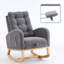 Chaise berçante classique rembourrée avec repose-pieds réglables-1072983777