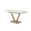Table de salle à manger extensible moderne avec plateau en marbre et base en V