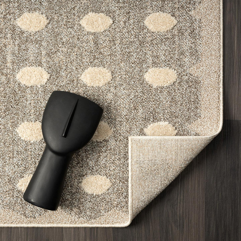 Tapis taupe en polypropylène tissé à la machine Amiraka, Tapis de couloir 2 pi x 8 pi