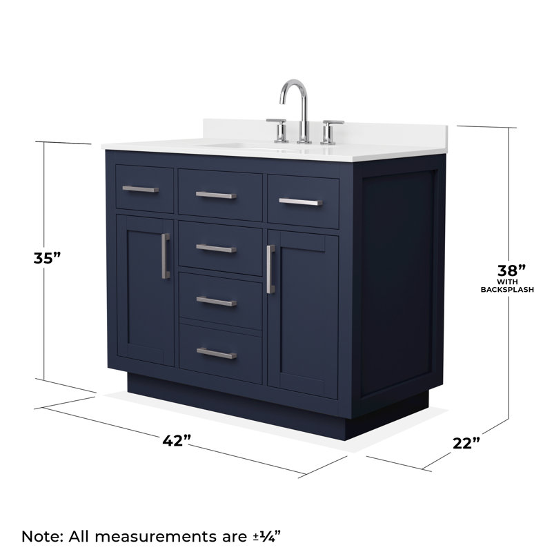Beckett TK 42'' W Vanity, Brushed Nickel, 8" Center