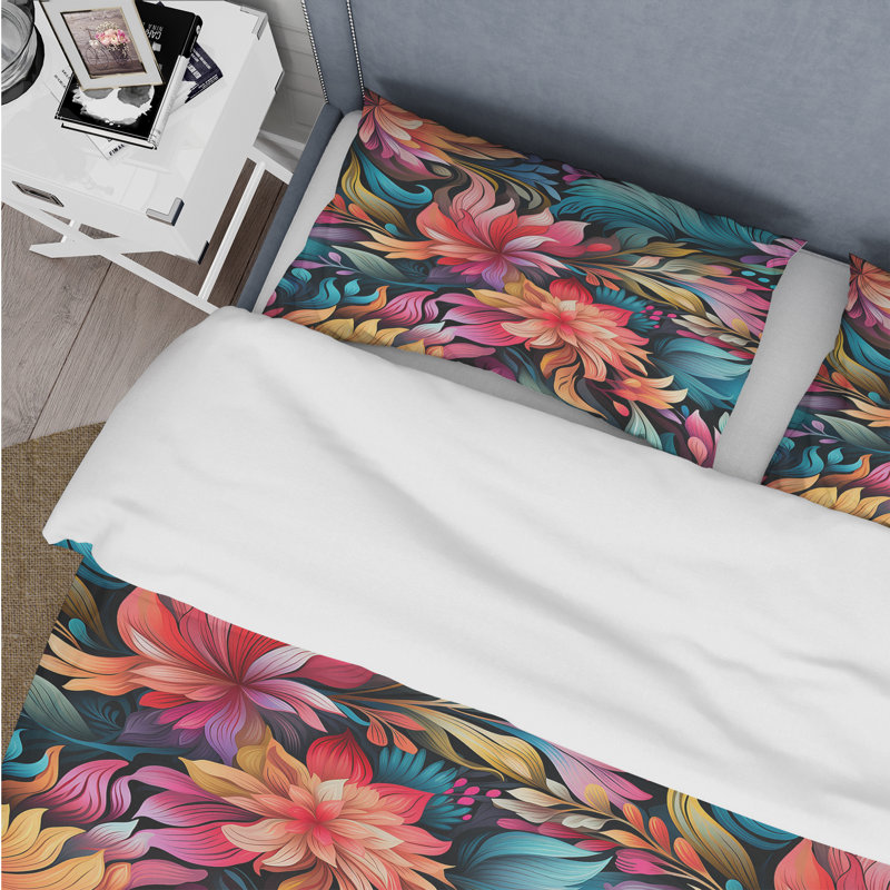 Literie artistique à motif bohème, Housse de couette pour très grand lit et 2 très