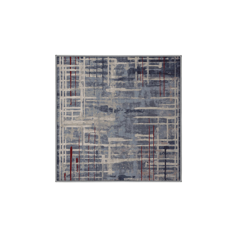 Tapis gris soyeux et moelleux, Carré 4 pi