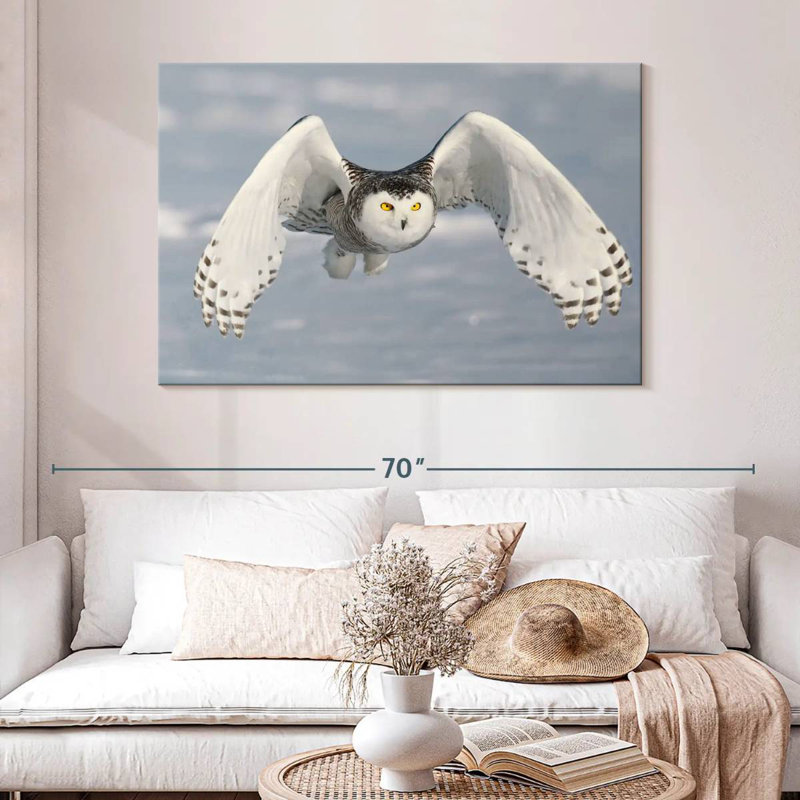 Brampt Owl In Winter, 32" H x 48" W