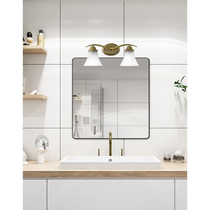 2 - Light Vanity Light, Satin Antique Brass