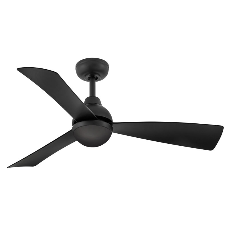 Brona Ceiling Fan with LED Lights, 44", Matte Black