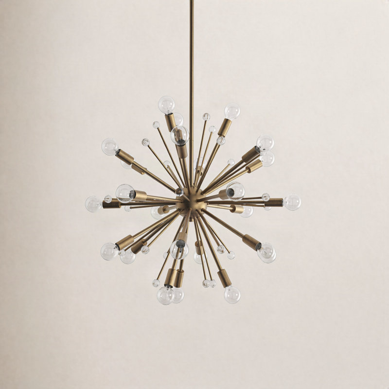 Ita Ita 24-Light Dimmable Sputnik Sphere Chandelier, Warm Brass