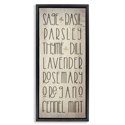 Kitchen Gardening Herbs Floating Frame, design by Lil' Rue