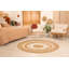 Round Warren Striped Hand Woven Area Rug-2075755121