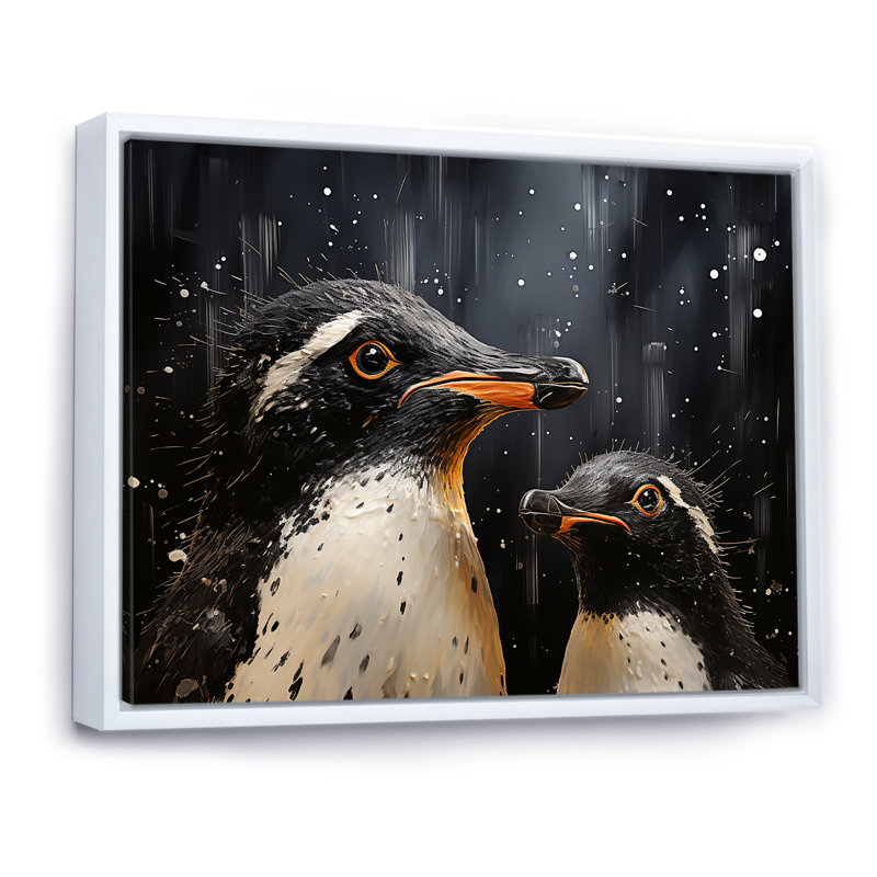 Paysage de rêve pingouin II, H 16 po x l 32 po x P 1 po, Cadre flottant blanc