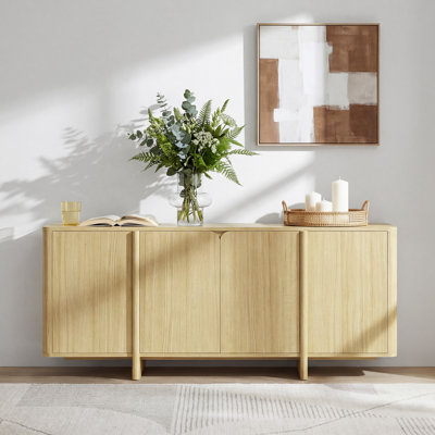 Hythe 66" Modern Rounded Corner 4-Door Sideboard With Soft-Close Hinges & Adjustable Shelves