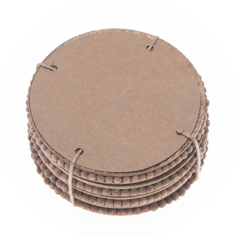 Ensemble de 4 sous-verres ronds perlés naturels