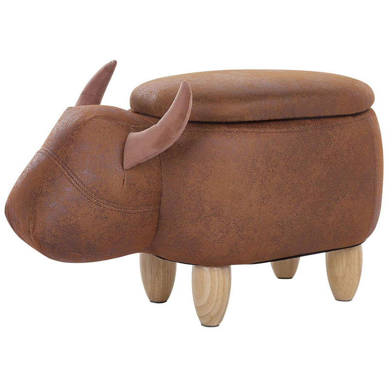 Adell 60cm Wide Faux Leather Novelty Solid Colour Ottoman with Storage