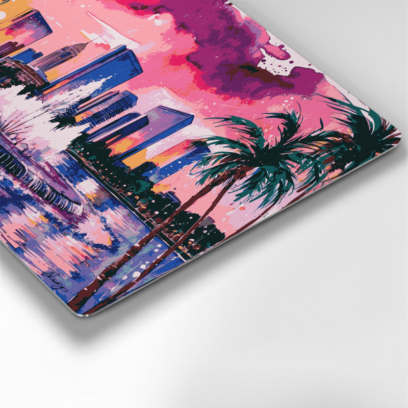 Art mural en métal rose «Cities Orlando» FL, H 20 po x l 30 po