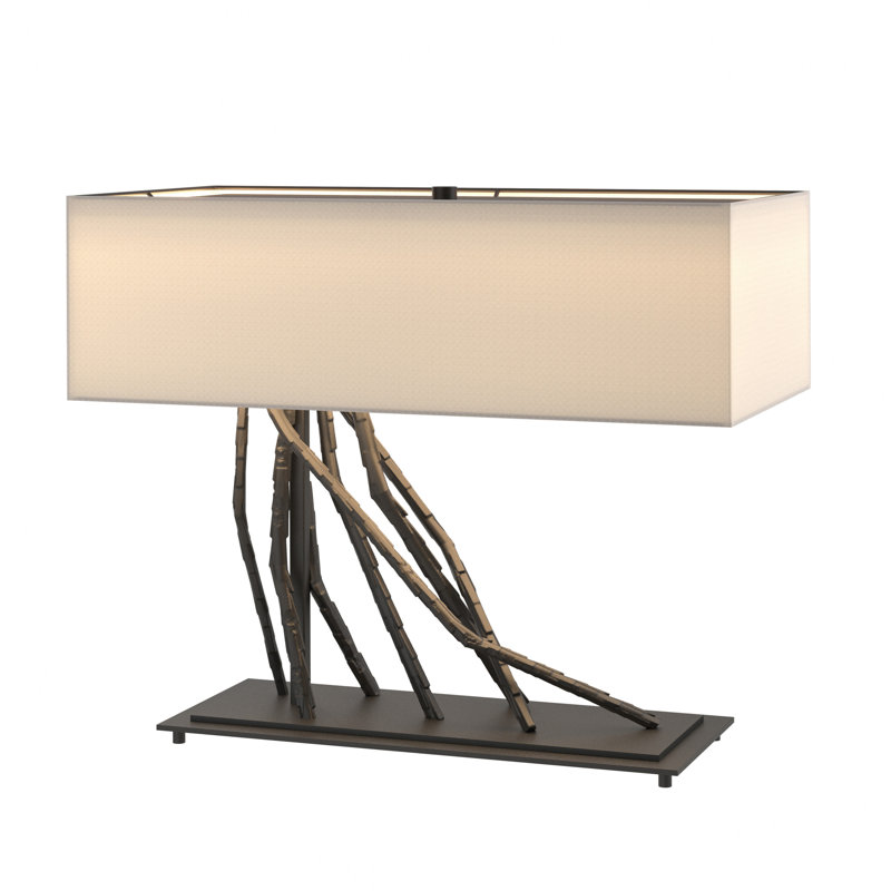 Brindille 16.5" Table Lamp, Flax, Black