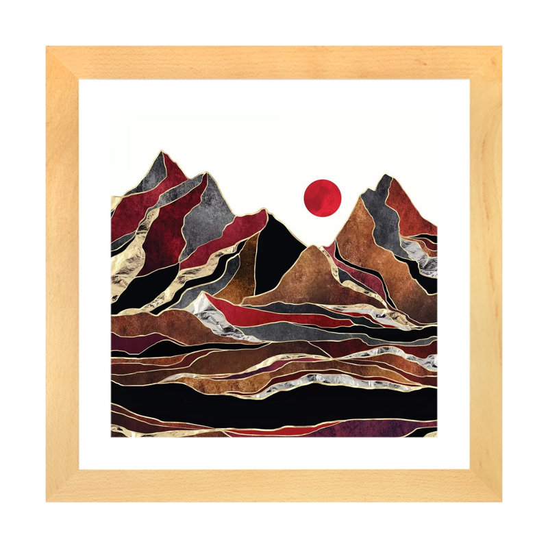 «Copper Vista», reproduction d'impression, H 24 po x l 24 po x P 1 po, Blanc, Toile avec cadre en bois beige