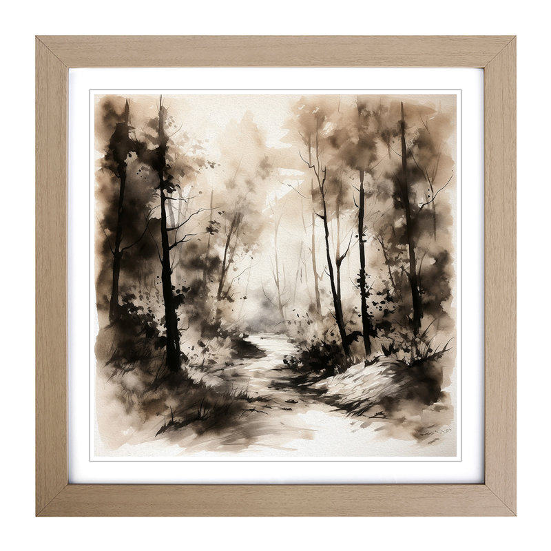 1 Piece Single Picture Frame Wall Art, Oak