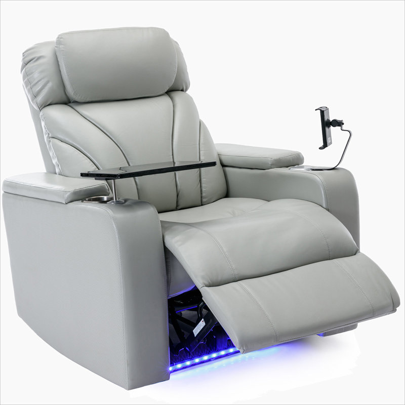 Power Motion Recliner Electric Power Recliner With USB Charging Port, Hidden Arm Storage, Convenient Cup Holder And Bluetooth Speaker, Light Grey(Old Sku:SG000800AAE)