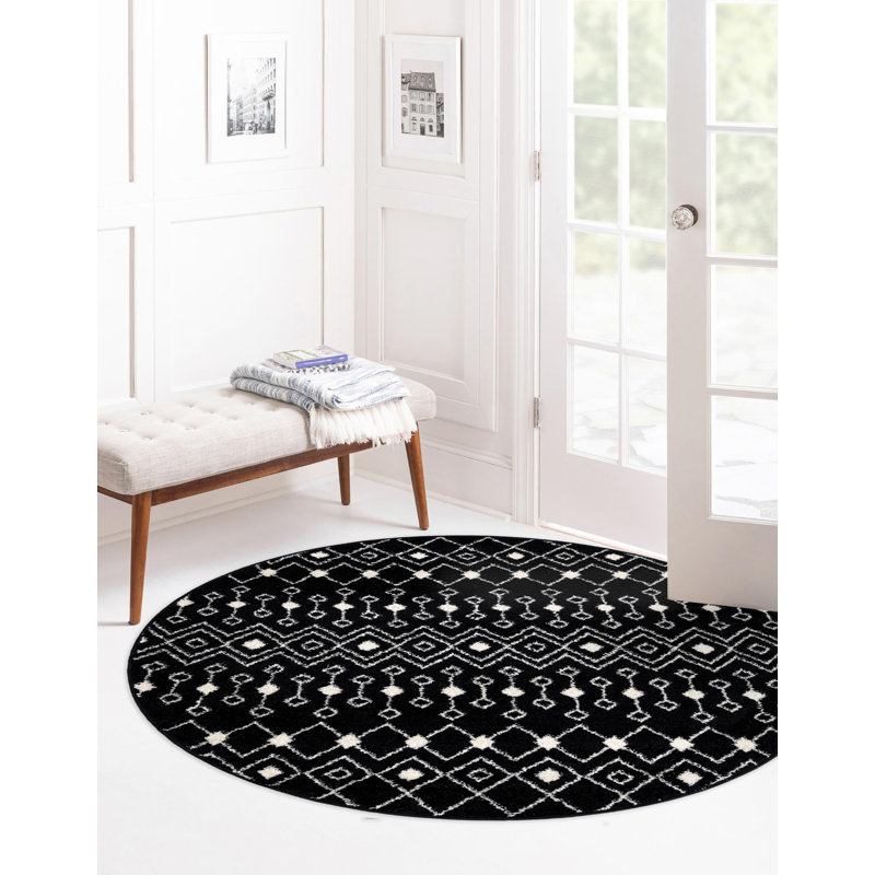 Geometric Indoor Rug, Round 3'