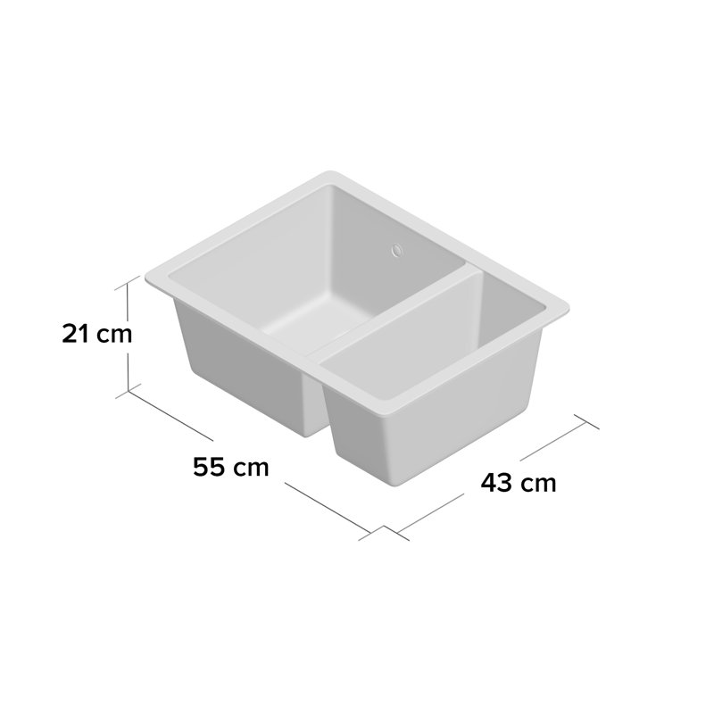 Paragon 1.5 Bowl Undermount Kitchen Sink, Ash