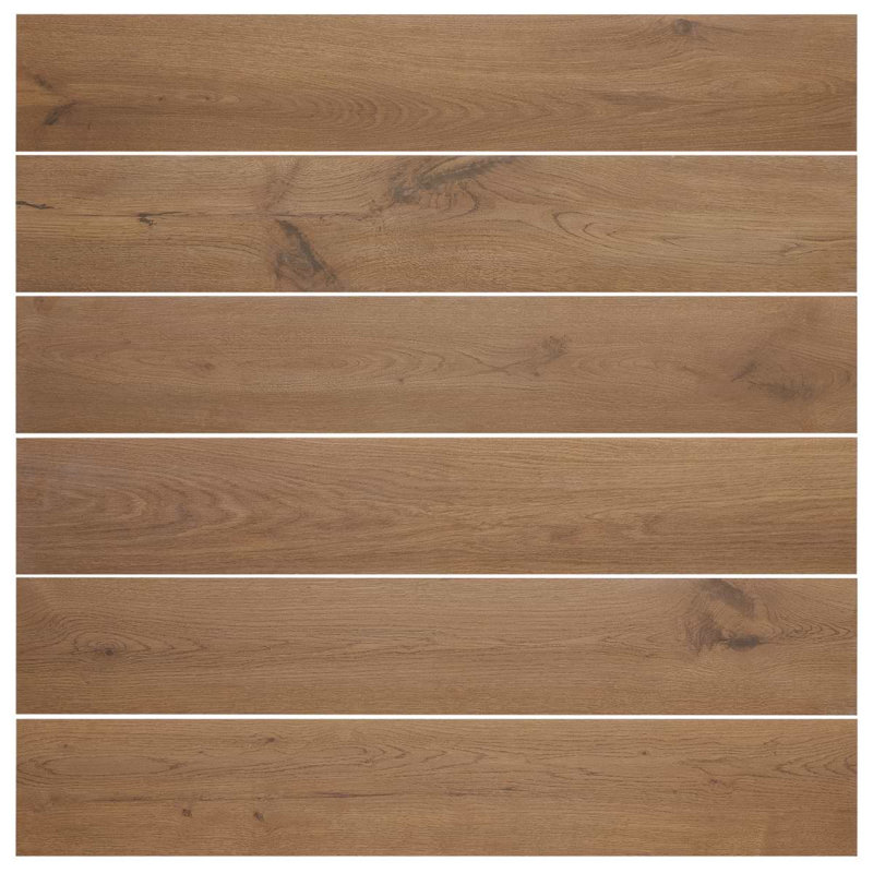 Oaktree Natural 8x48 Wood Look Matte Porcelain Tile, Browned Oak