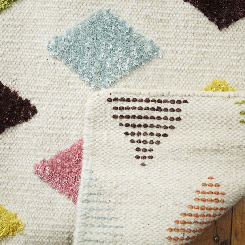 Tapis vert / beige / doré tissé à la main Virgil, Rectangle 9 pi x 12 pi