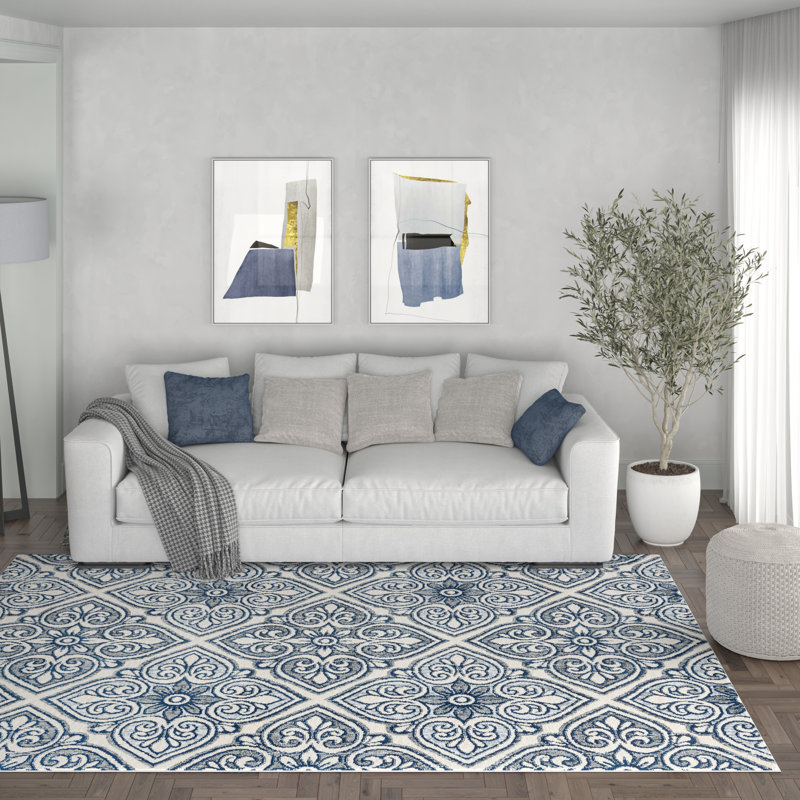 Tapis damassé crème Adda, Rectangle 5 pi x 7 pi