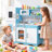 Wooden Kids Play Kitchen, Toy Kitchen Playset for Toddler, Pretend Oven, Microwave, Realistic Kitchen Sets for Boys Girls Age 3+-116247621