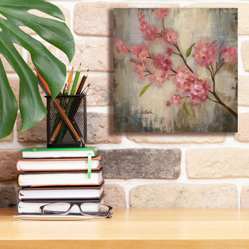  «Cherry Blossom 2» par Silvia Vassileva, art mural sur toile, 12 po x 12 po, H 12 po x l 12 po