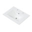 Meuble-lavabo 24 po avec lavabo, meuble-lavabo avec tiroir et portes, tablette réglable, bois massif et panneau de fibres à densité moyenne, blanc