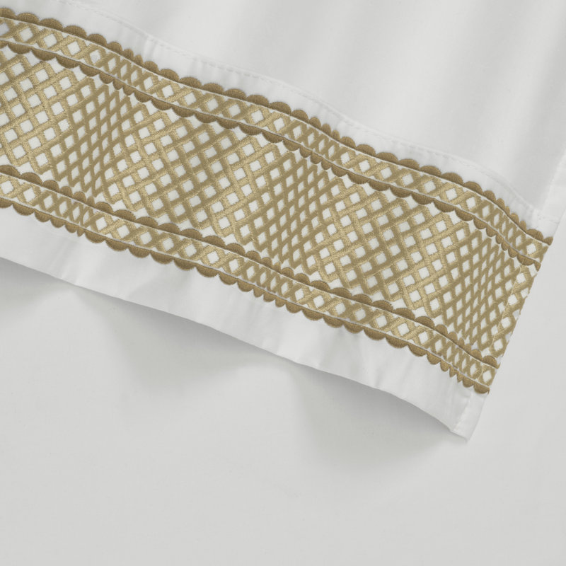 Monarch - Feuille 4Pc. Ensemble de draps, Ensemble de draps pour grand lit avec 2 taies d'or, Doré