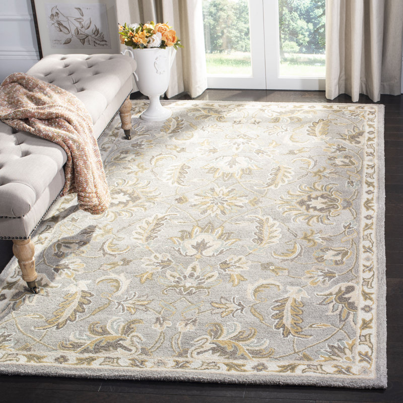 Tapis en viscose touffeté à la main Cruz, Rectangle 6 pi x 9 pi