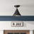 Eilif Vintage 1 Light Semi-Flush With Dark Granite Cone Metal Shade-22248934-22248932