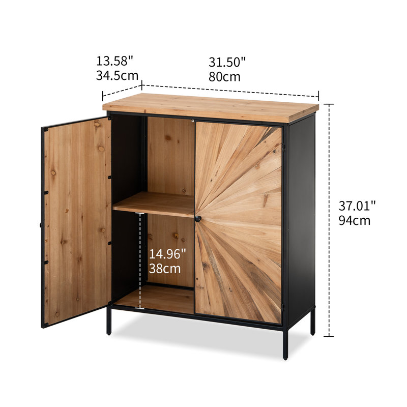 Solid Wood 2 - Door Rectangle Accent Cabinet