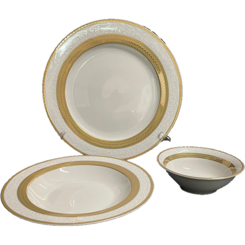 Lefay Piece Porcelain China Dinnerware Set - Service for 4