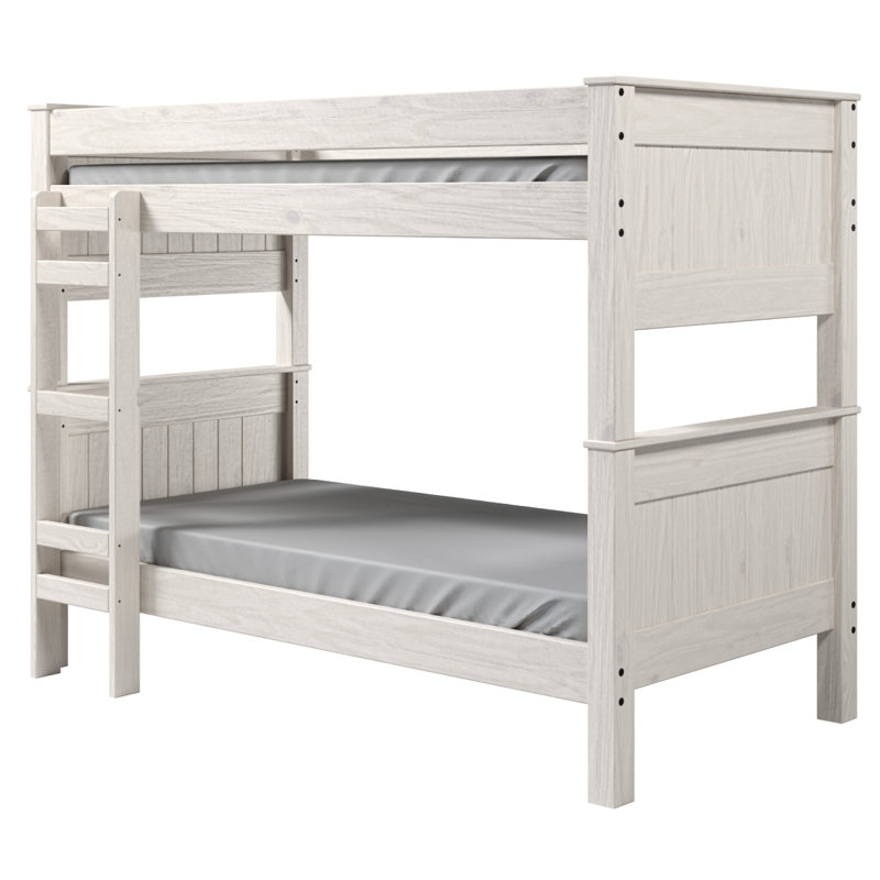 Lit plateforme en bois massif Scelfo, Blanc