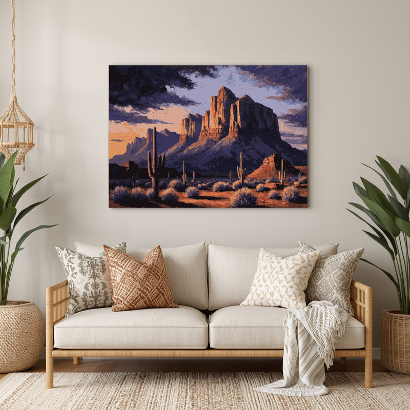 Art mural en métal mauve de Southwestern