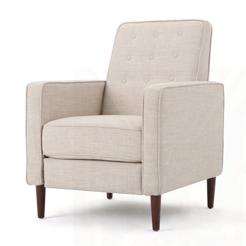 Mid-Century Modern Recliner Pushback chair, Wheat