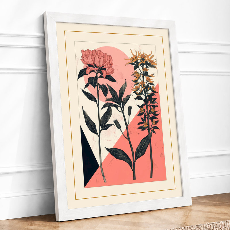 Garden Study Botanical - Framed Print, A1 - 84.1 x 59.4 cm, White