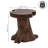 Amara Rustic Handcrafted Dark Brown Solid Teak Wood Live Edge Tree Stump Stool, 16" Accent Side Table and Decorative Indoor Plant Stand-246949742