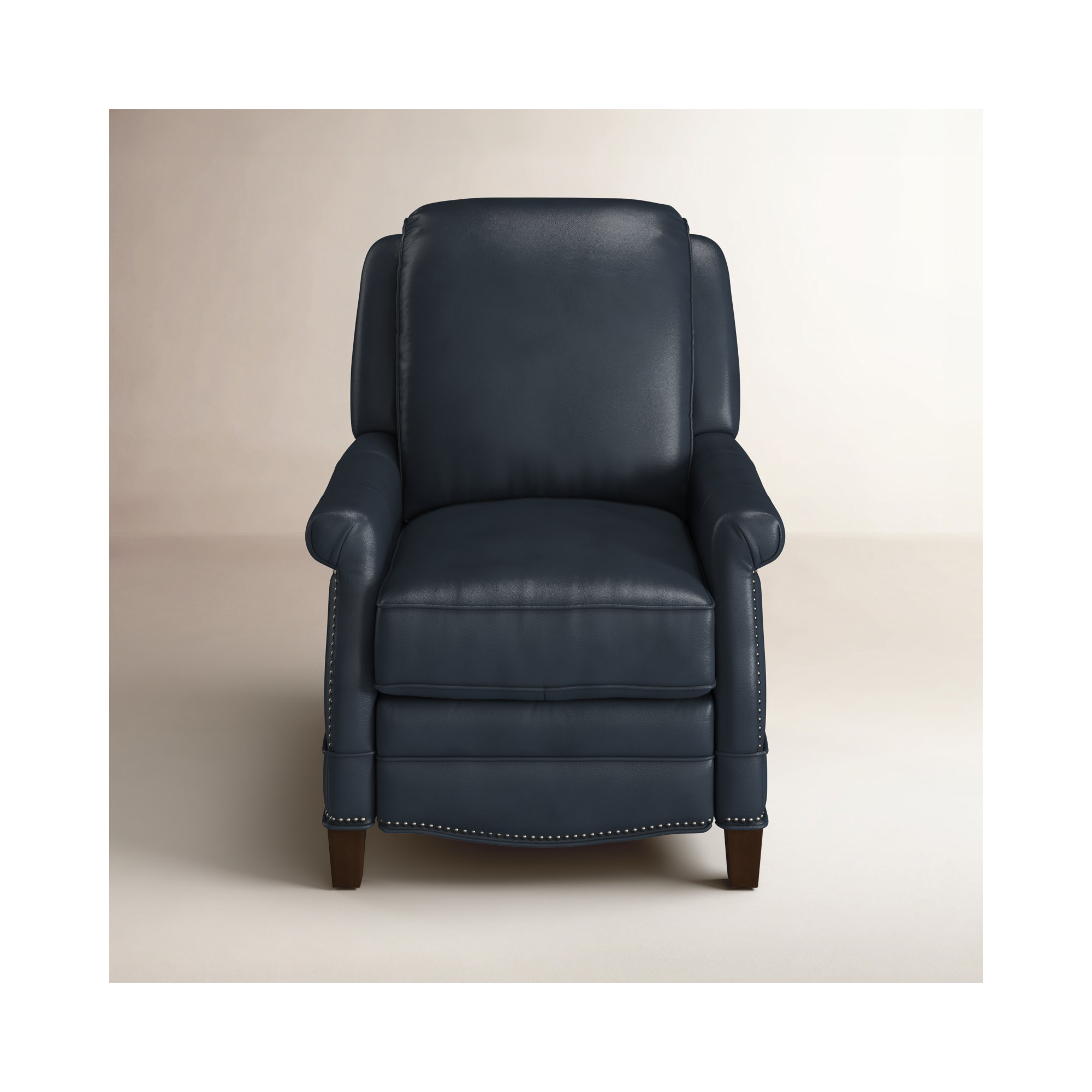 Dunlevy Recliner, Barone Navy Blue Split Grain Leather