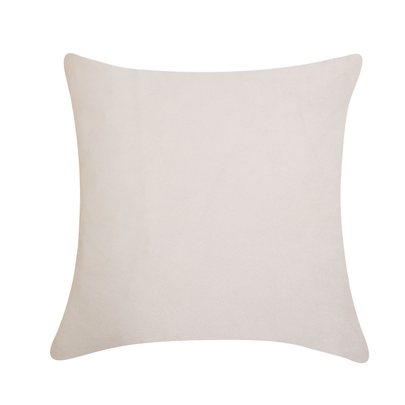 Coussin décoratif en velours uni, Crème, H 20 po x l 20 po