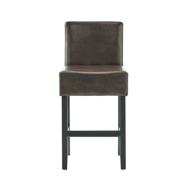 Ensemble de 2 tabourets de bar à hauteur de comptoir en cuir reconstitué 26 "Portman