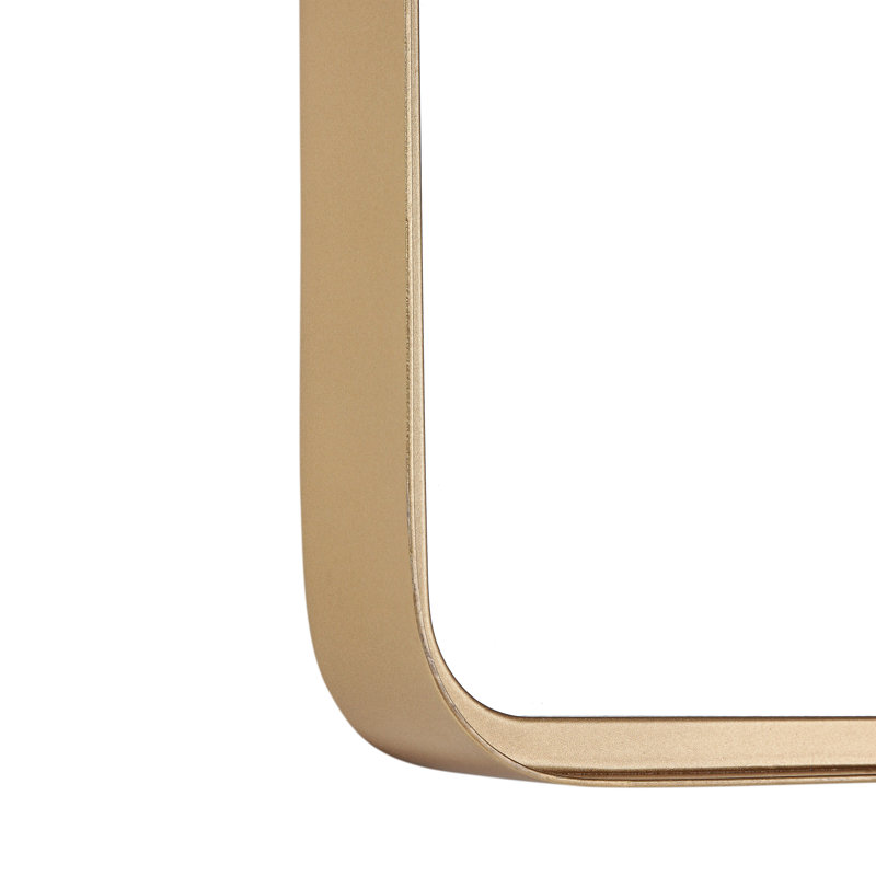 Jonis Wall Mount Shatterproof Wall Mirror with Metal Frame, Gold, 40" x 30"