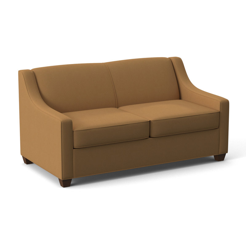 Phillips 68" Recessed Arm Sofa Bed with Reversible Cushions, Dillon Luggage, Innerspring, Montana Walnut