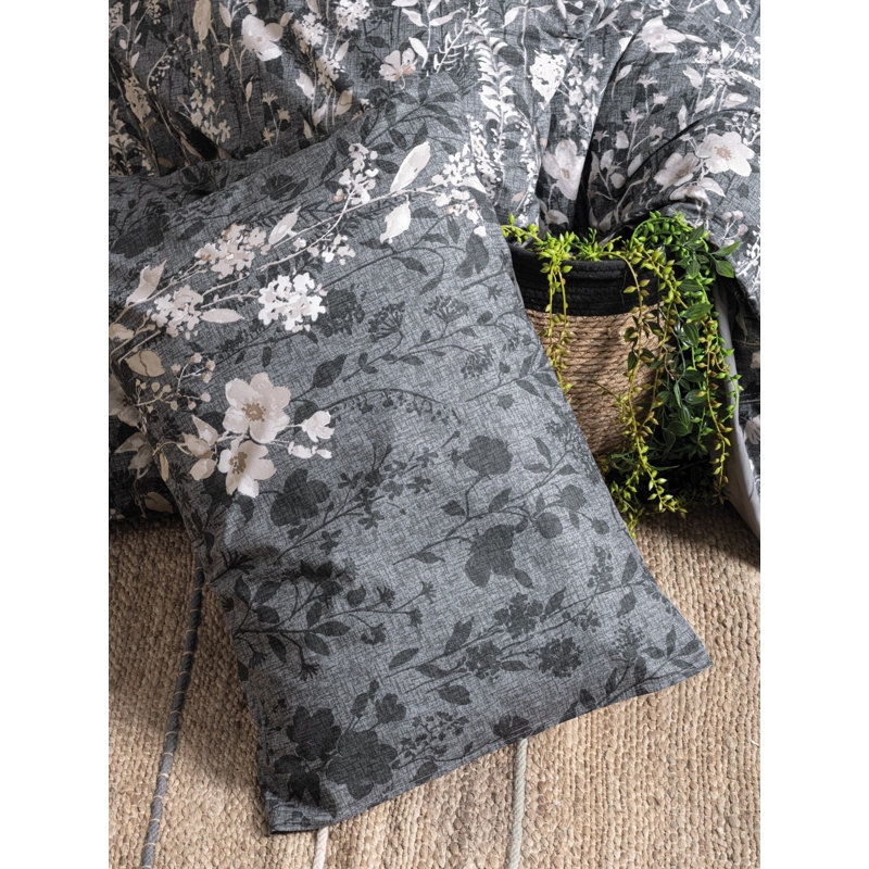 Super King Quilt Cover Set, 100% Cotton Ranforce, Anthracite Color, 102.4 x 86.6 inches | Includes 2 Pillowcases 19.7 x 31.5 inches | Machine Washable, 145 Thread Count, Button Closure | Stylish & Durable Bedding Upgrade