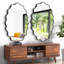 Ensemble de 2 miroirs muraux ovales ondulés, miroirs décoratifs modernes avec cadre en aluminium et verre HD sans distorsion pour salle de bain, chambre, salon et entrée.-1130017066-1130017077